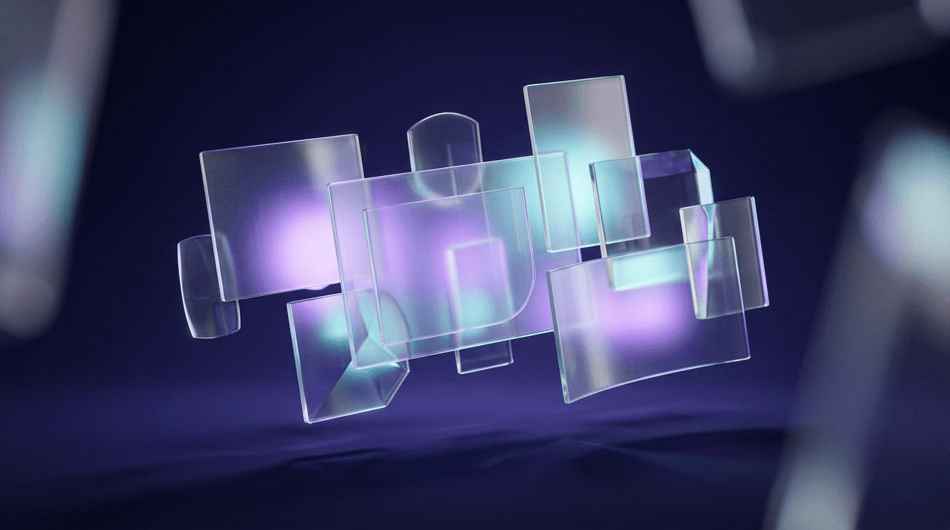 Floating glass panels representing personalised learning paths